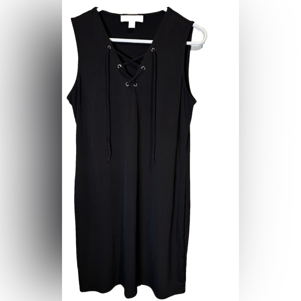 Michael Kors Black Sleeveless V-Neck Tie Dress - Women's Size M Cocktail